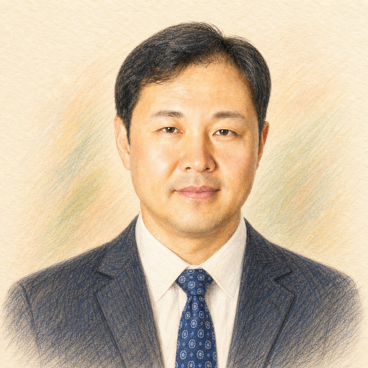 백남준 대표의 파스텔 연필 초상화